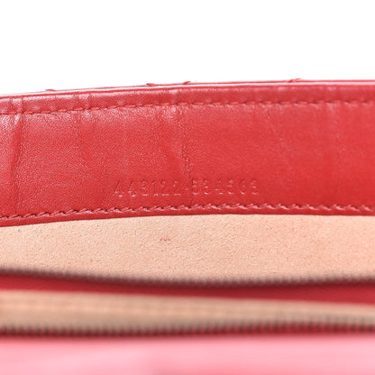 Gucci Calfskin Matelasse Mini GG Marmont Chain Wallet Hibiscus Red 7 of 17