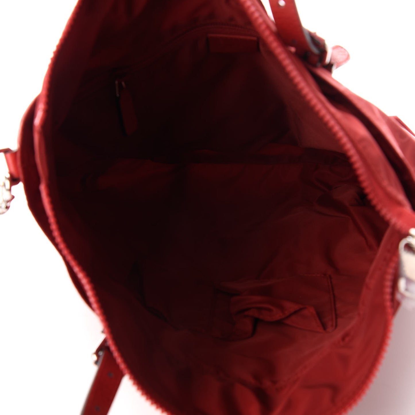 Nylon Monogram Dollar Calfskin Medium Vertical Tote Vibrant Red