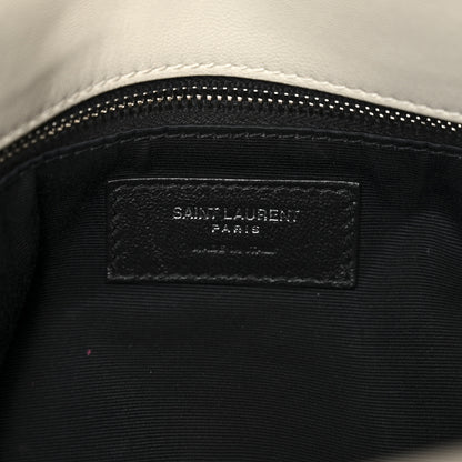 Saint Laurent Lambskin Quilted Medium Loulou Puffer Monogram Chain Satchel Crema Soft 7 of 14
