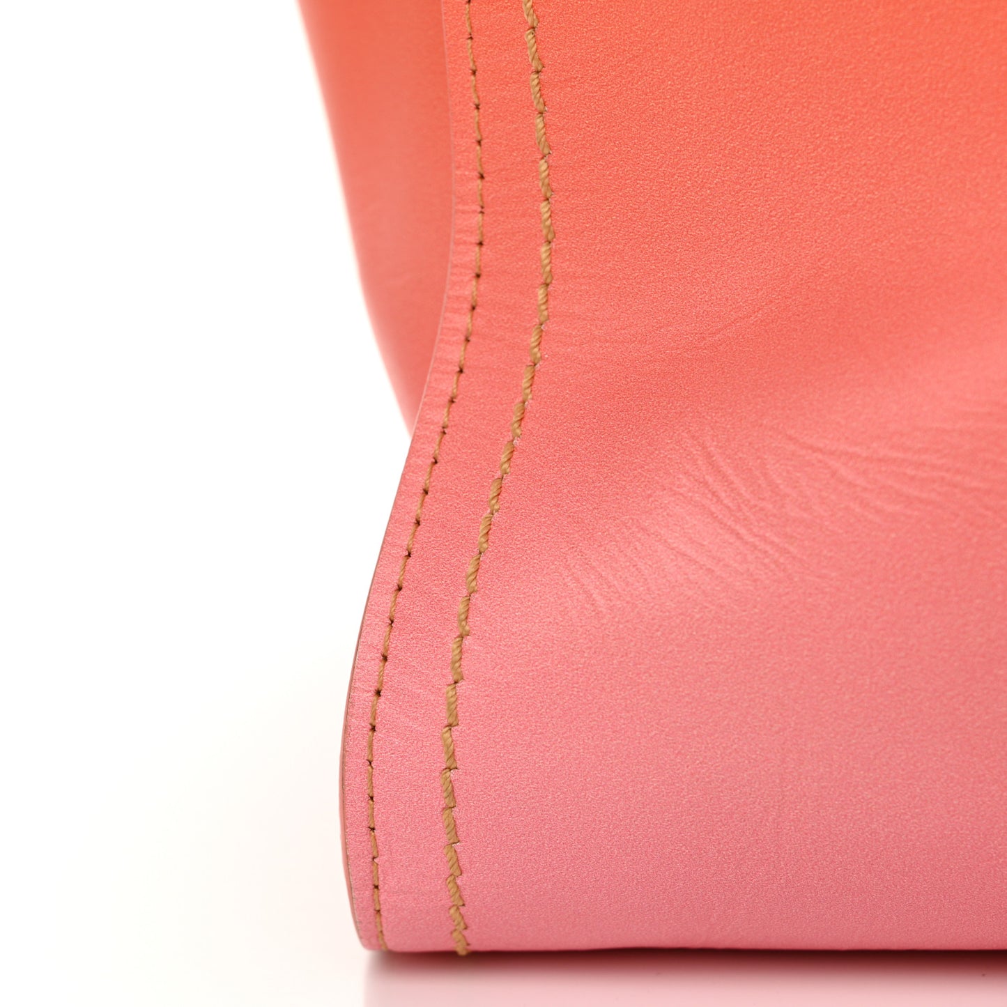 Shaded Calfskin Medium Deauville Tote Orange Coral Pink