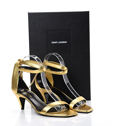 Saint Laurent Metallic Calfskin Metallic Charlotte 55 Sandals 38 Gold 12 of 12