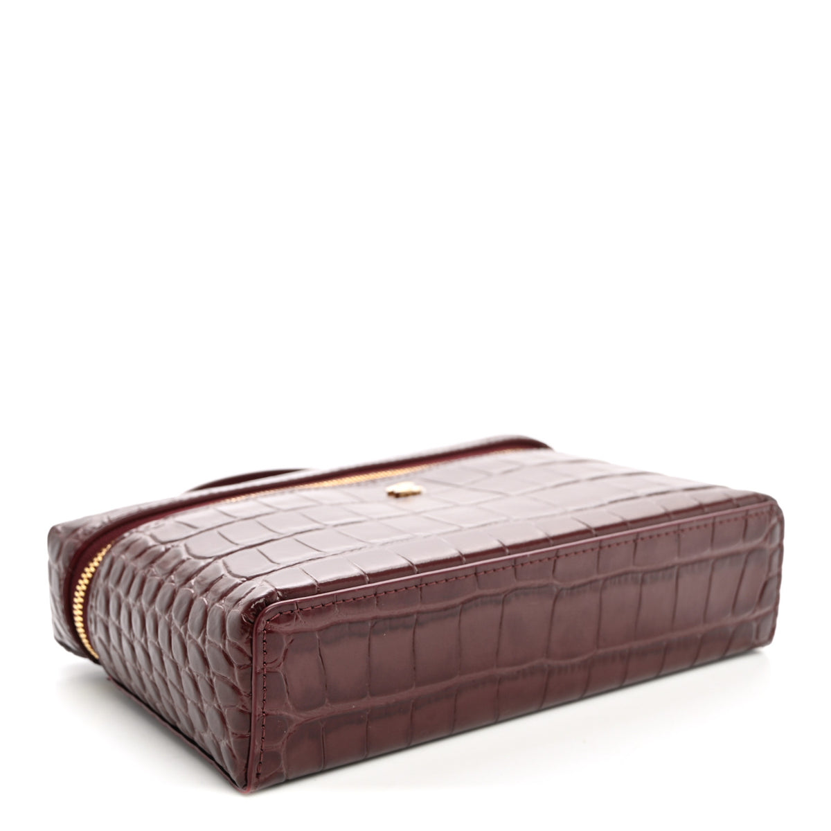 Chanel Calfskin Crocodile Embossed Crococo Exoticoco Vanity With Chain  Dark Burgundy 4 of 11