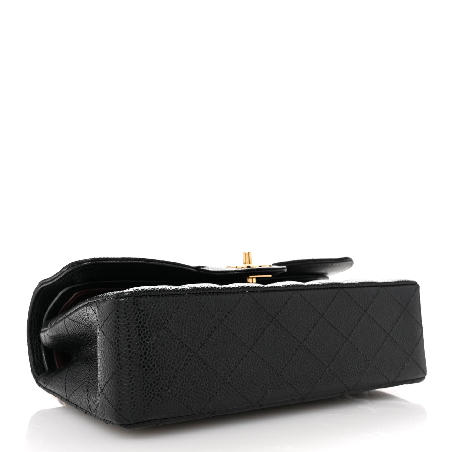 Caviar Quilted Small Double Flap Black