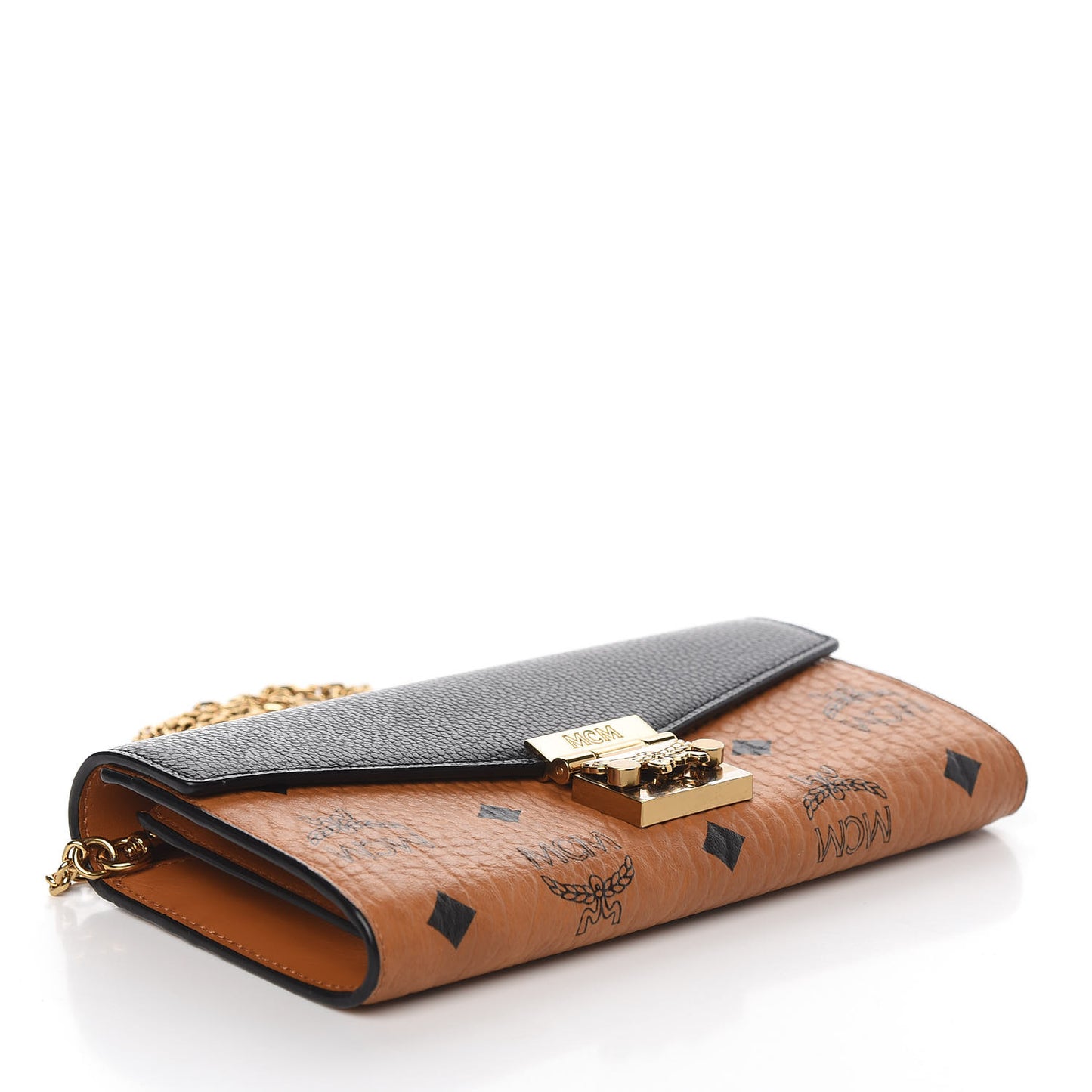 Visetos Large Patricia Wallet On Chain Cognac Black