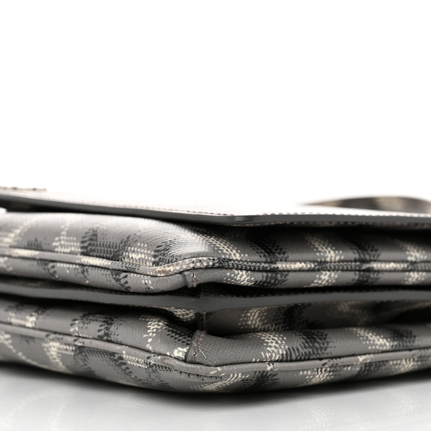 Prada Saffiano Molecule Print Top Handle Flap Bag Ematite 11 of 14