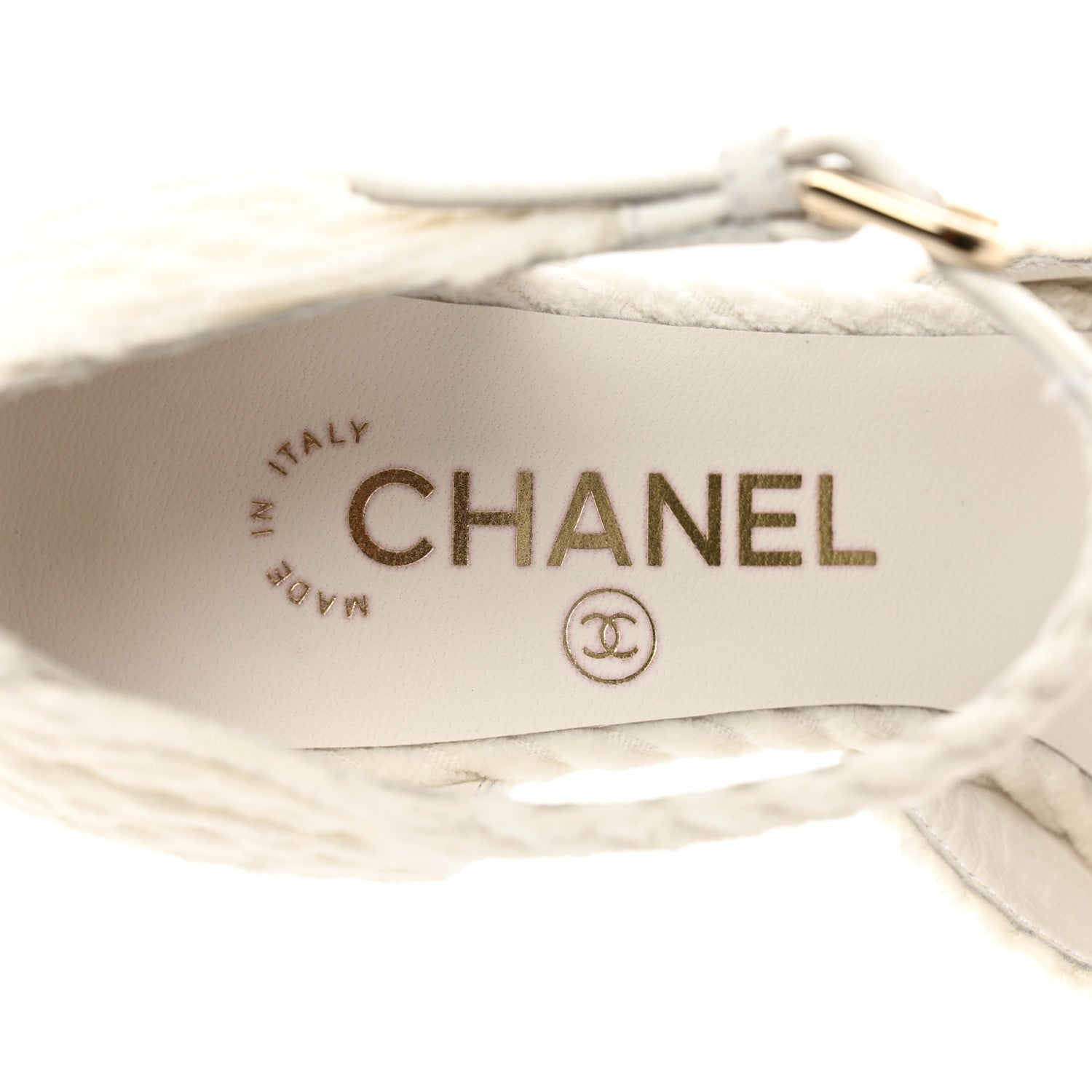 Chanel Velvet Patent Calfskin Pearl Mary Jane Flats 36 White Black 7 of 9