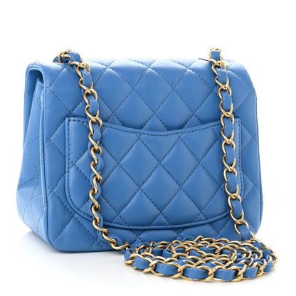 Chanel Lambskin Quilted Mini Square Flap Blue 2 of 9
