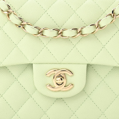 Chanel Caviar Quilted Small Double Flap Light Green 8 of 11