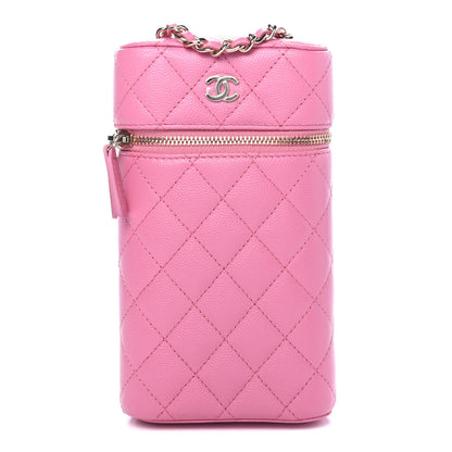 Chanel Caviar Quilted Phone Holder With Chain Pink 1 of 4