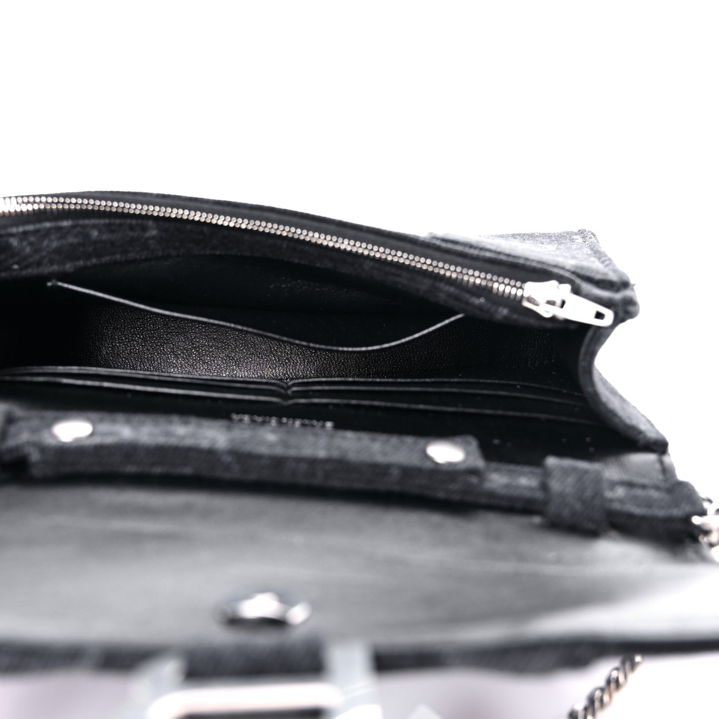 Denim BB Monogram Hourglass Chain Bag Black