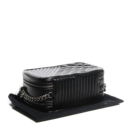 Chanel Glazed Calfskin Small Coco Boy Camera Case Black 4 of 7