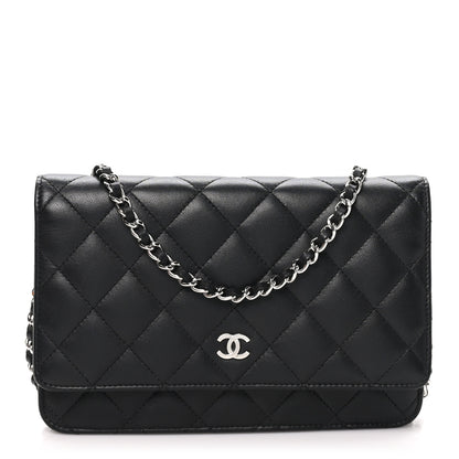 Chanel Lambskin Quilted Wallet On Chain WOC Black 1 of 11