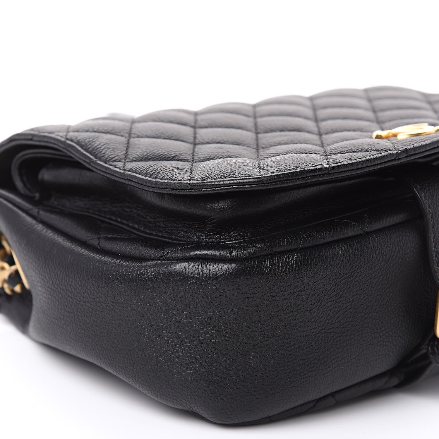 Chanel Grained Calfskin Quilted Messenger Flap Black 8 of 13