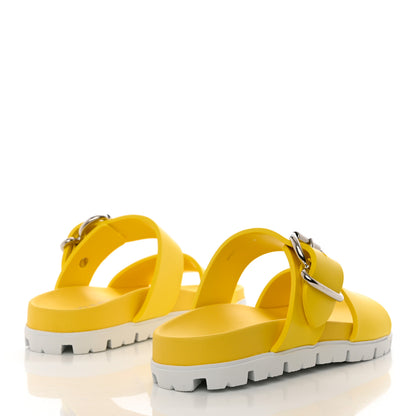 Prada EVA Rubber Double Strap 20mm Fussbett Sandals 37 Sole 4 of 9