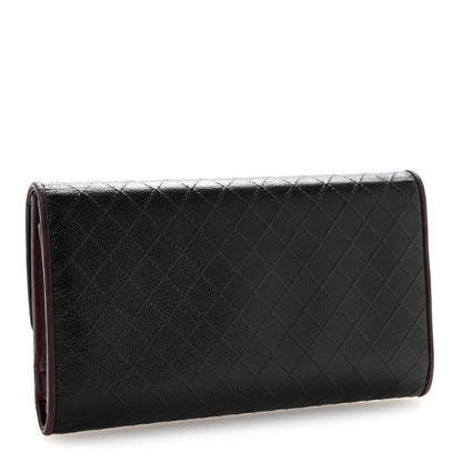Chanel Calfskin Diamond Stitched Flap Wallet Black 3 of 12