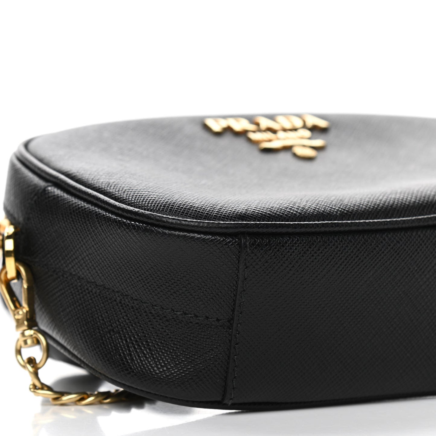 Saffiano Lux Metal Belt Bag Black