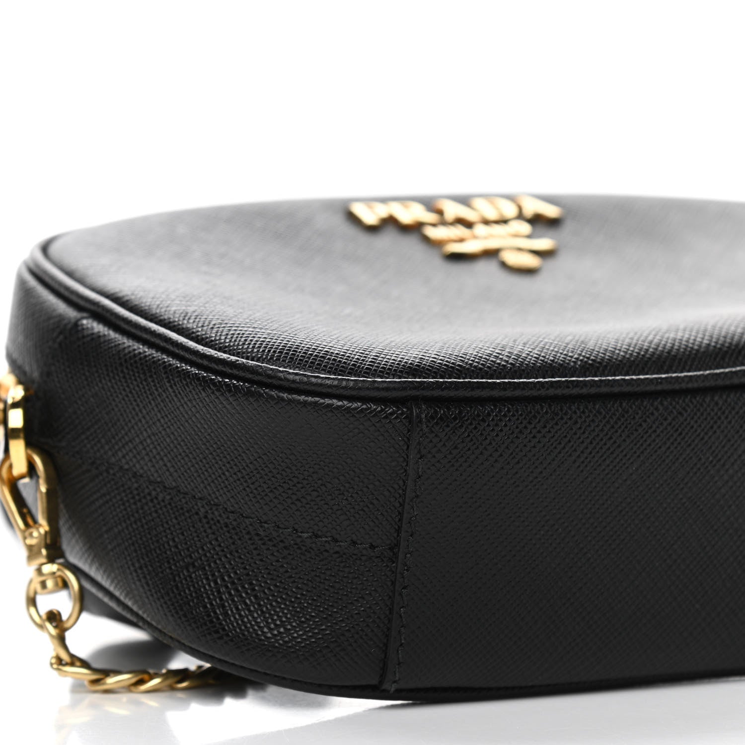 Prada Saffiano Lux Metal Belt Bag Black 9 of 10