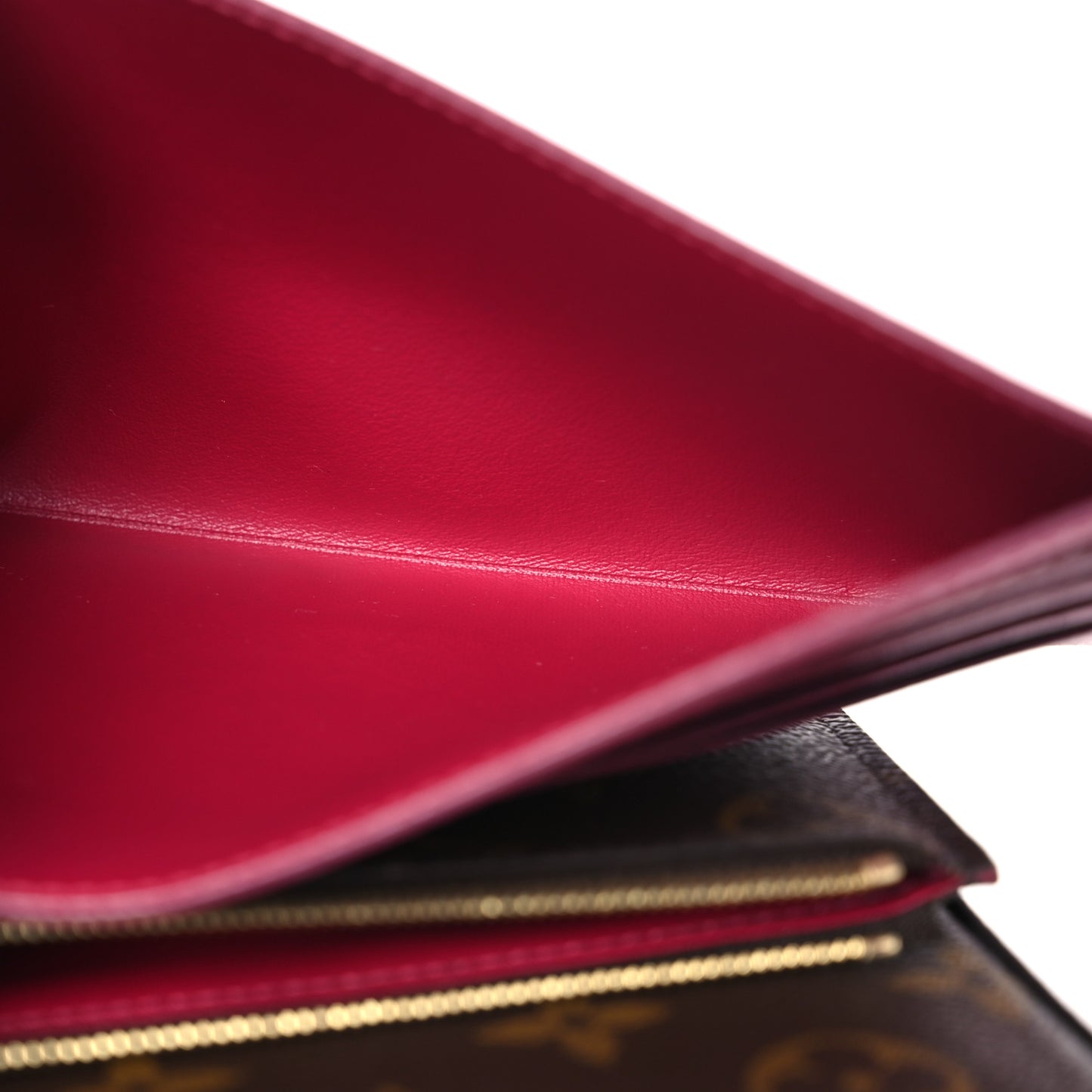 Monogram Pochette Felicie Chain Wallet Fuchsia