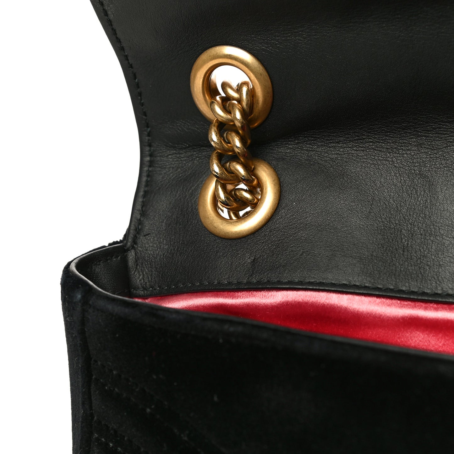 Velvet Matelasse Mini GG Marmont Shoulder Bag Black