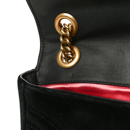 Gucci Velvet Matelasse Mini GG Marmont Shoulder Bag Black 17 of 23