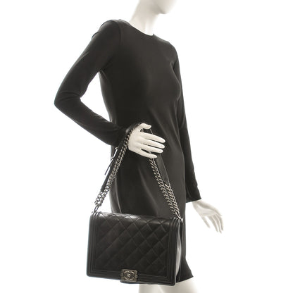 Chanel Calfskin Double Stitch Large Boy Flap Black 2 of 8