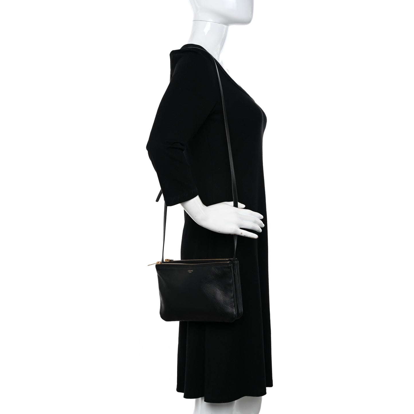 Lambskin Small Trio Crossbody Bag Black