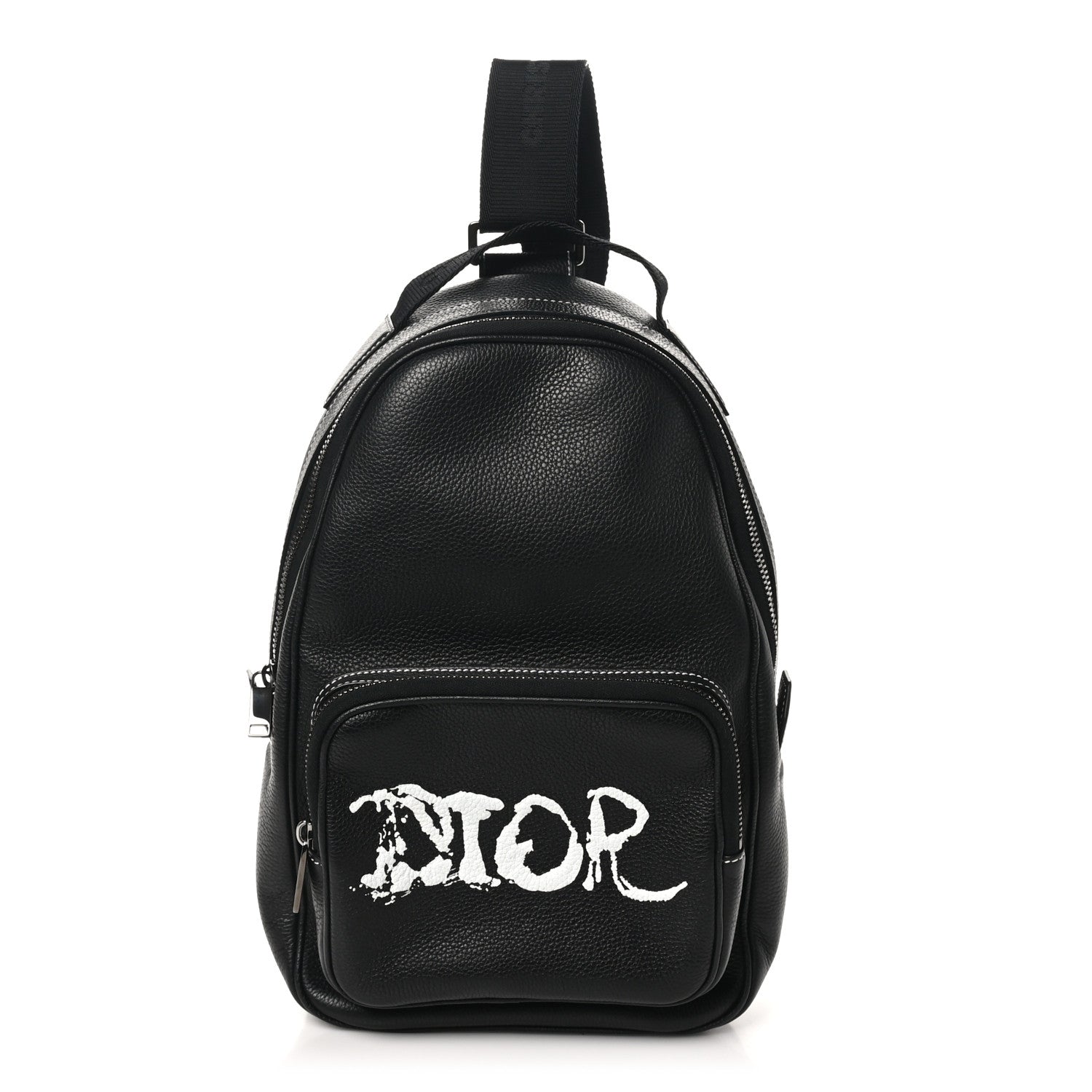 Christian Dior X PETER DOIG Grained Calfskin Slingbag Backpack Black 1 of 10