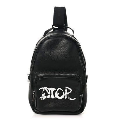 Christian Dior X PETER DOIG Grained Calfskin Slingbag Backpack Black 1 of 10