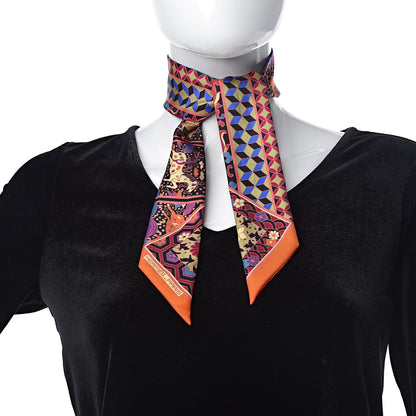 Hermes Silk Collections Imperiales Twilly Orange Fuchsia Black 2 of 5