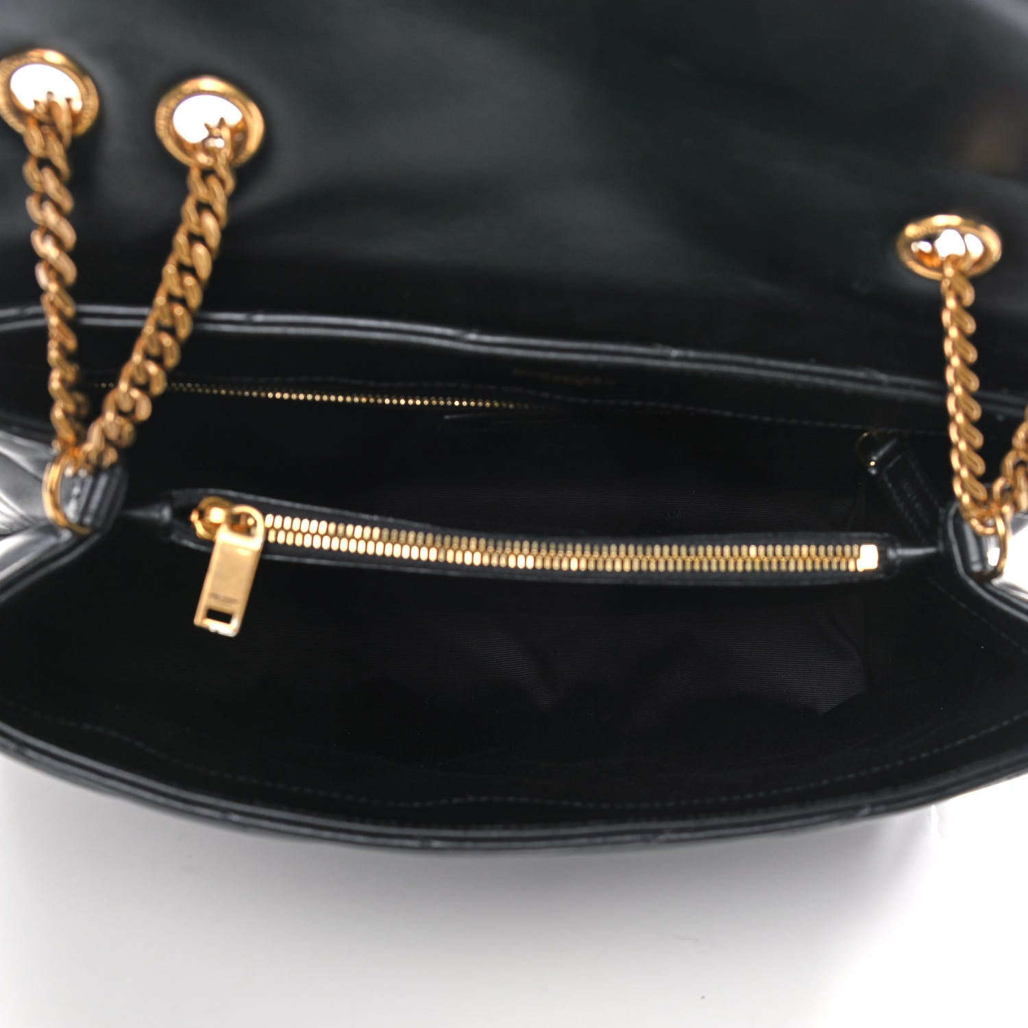 Saint Laurent Calfskin Y Quilted Monogram Medium Loulou Chain Satchel Black 5 of 12