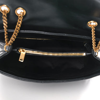 Saint Laurent Calfskin Y Quilted Monogram Medium Loulou Chain Satchel Black 5 of 12