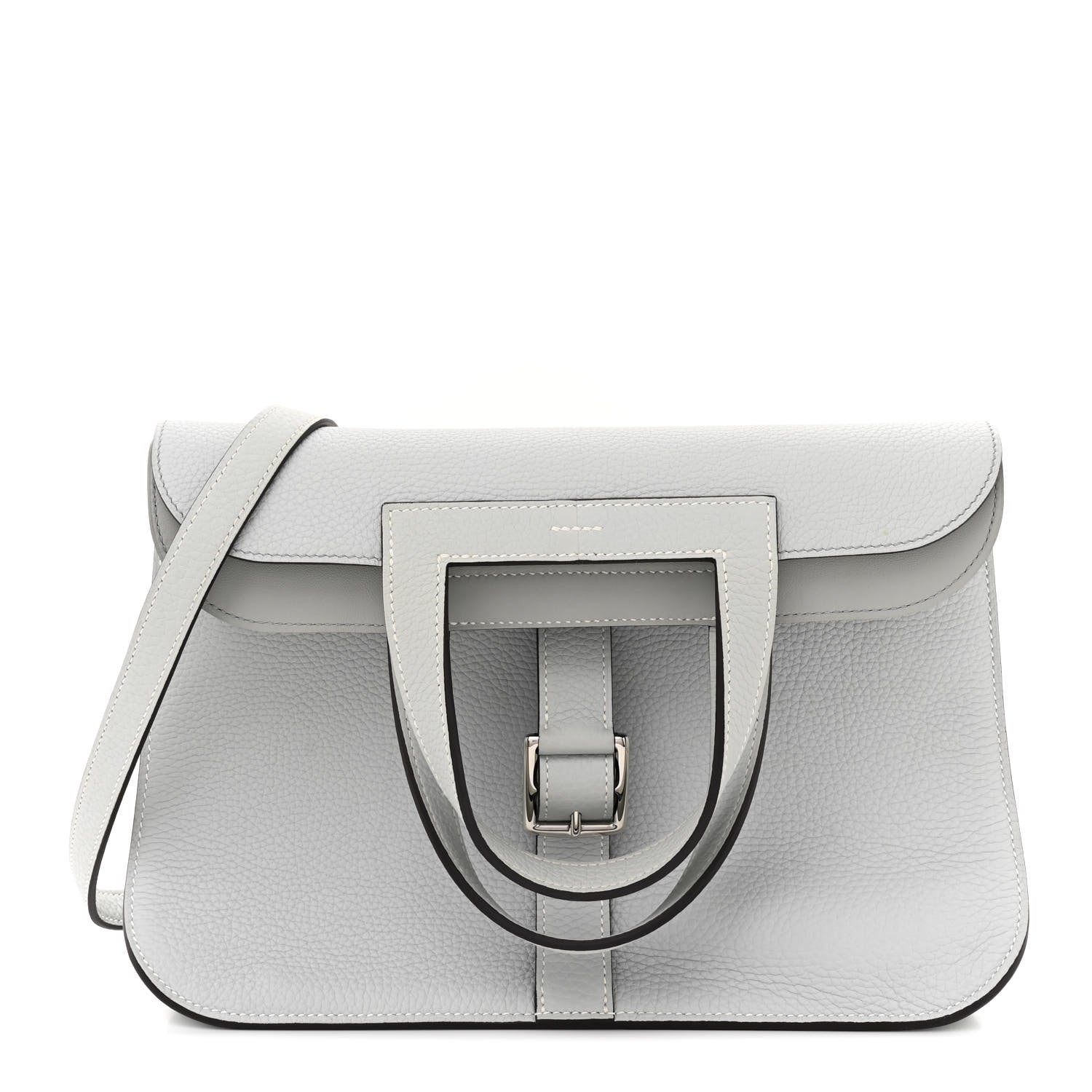 Hermes Taurillon Clemence Halzan 31 GM Gris Perle 1 of 12