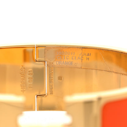 Hermes Enamel Wide Clic Clac H Bracelet GM Orange 5 of 8