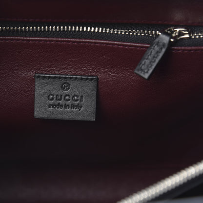 Gucci Smooth Calfskin Diagonal Striped Small Zumi Top Handle Bag Black Beige 7 of 11