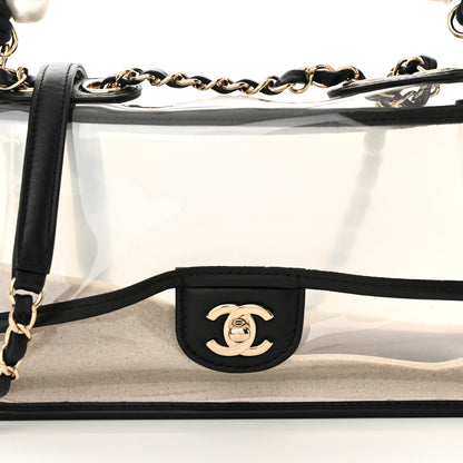 Chanel Lambskin PVC Sand By The Sea Flap With Pearl Strap Black 8 of 10