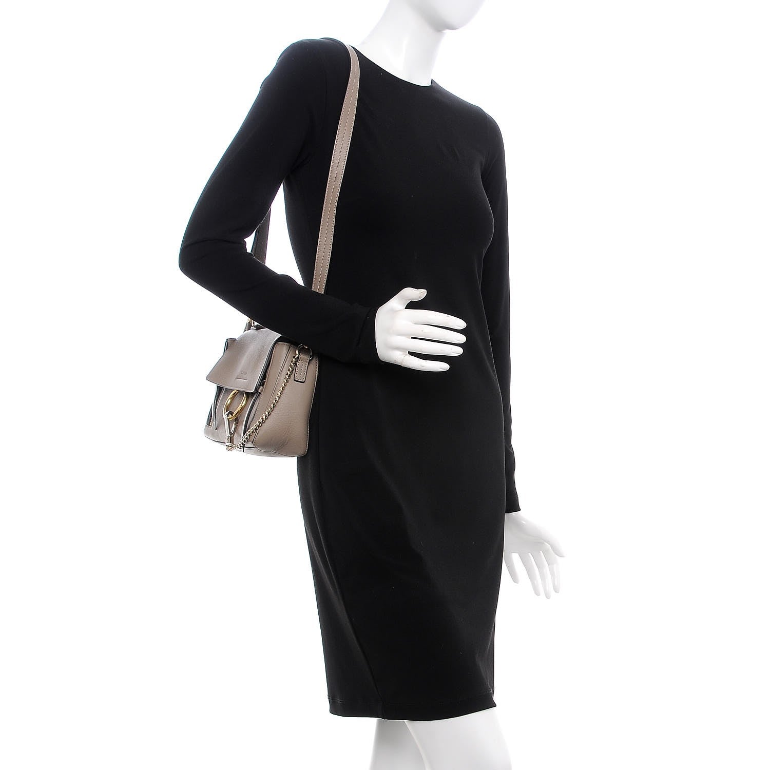Chloe Calfskin Mini Faye Day Shoulder Bag Motty Grey 3 of 23