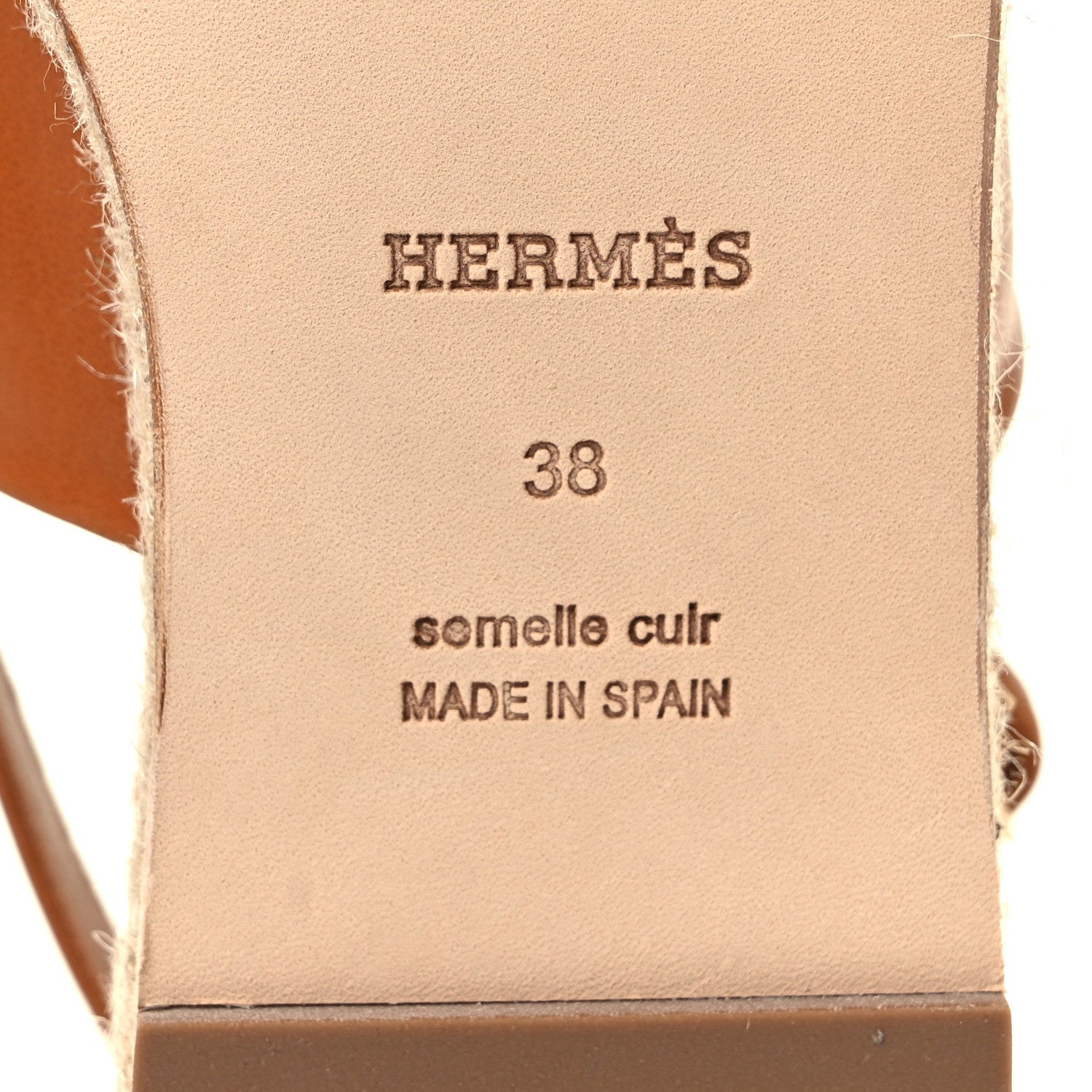 Hermes Goatskin Eloise Espadrille Sandals 38 Beige Doré 6 of 9