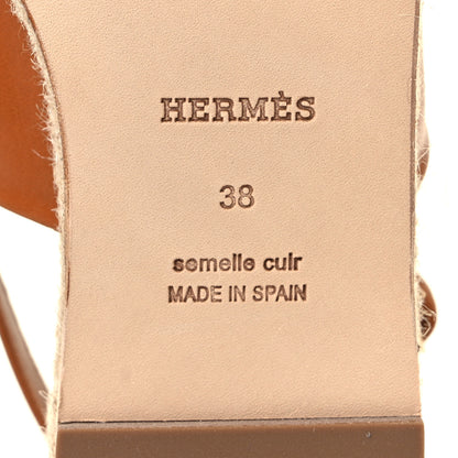 Hermes Goatskin Eloise Espadrille Sandals 38 Beige Doré 6 of 9