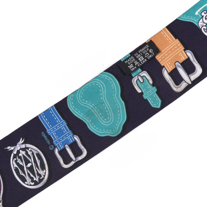 Hermes Silk Harnais Des Presidents Twilly Aubergine Vert Miel 4 of 6