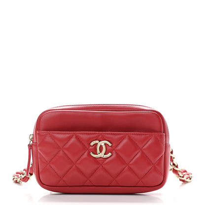 Chanel Lambskin Quilted Waist Bag Red 1 of 12