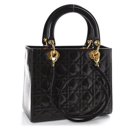 Christian Dior Patent Cannage Medium Lady Dior Black 3 of 10