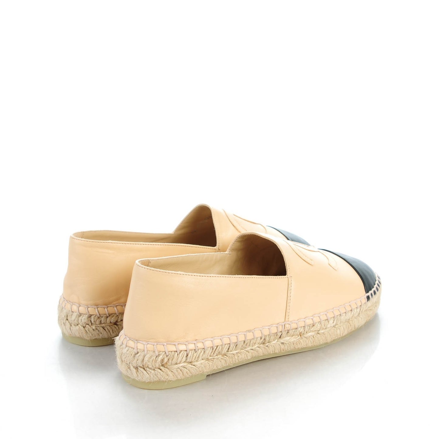 Lambskin CC Espadrilles 37 Beige Black