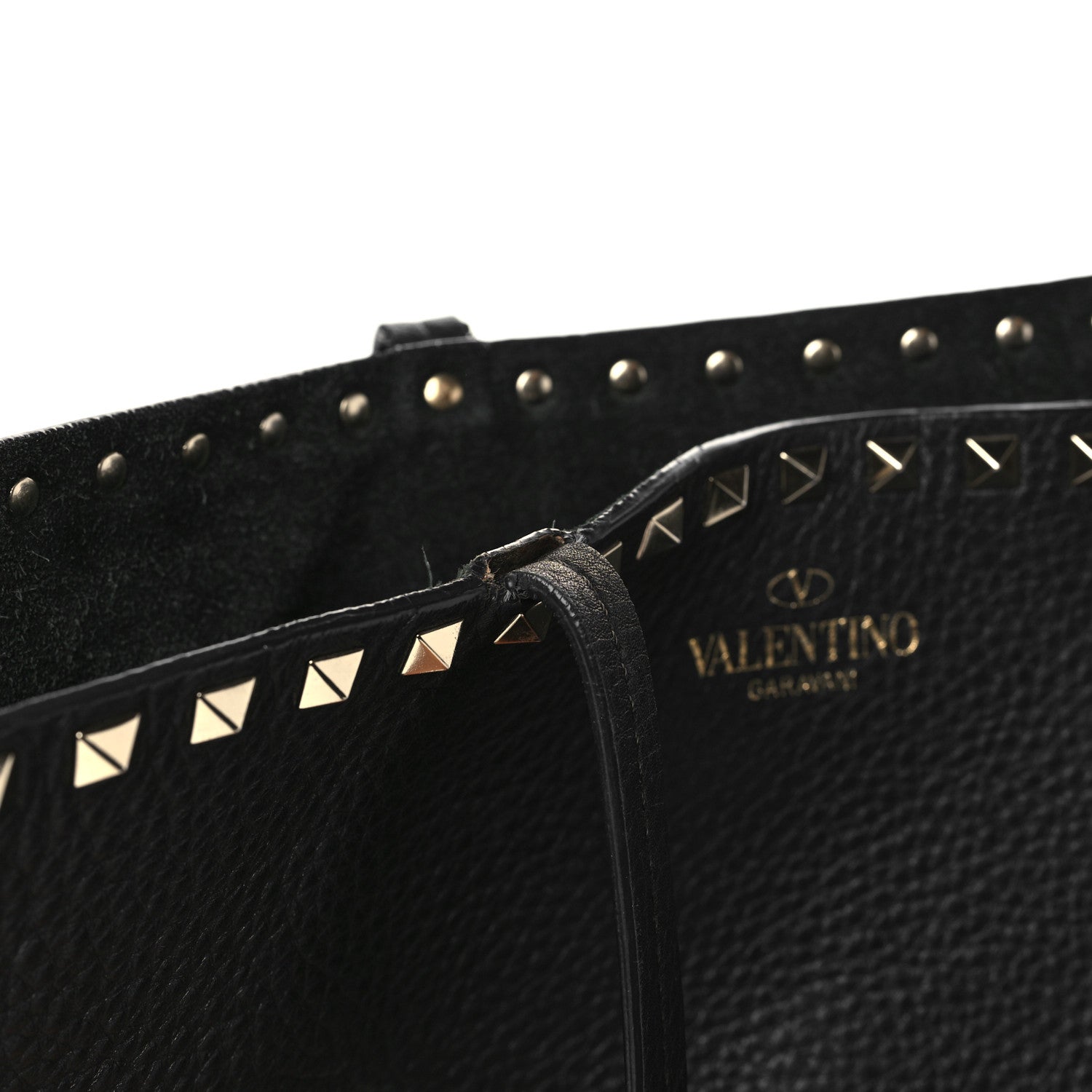 Valentino Garavani Grained Calfskin Rockstud Shoulder Tote Black 11 of 11