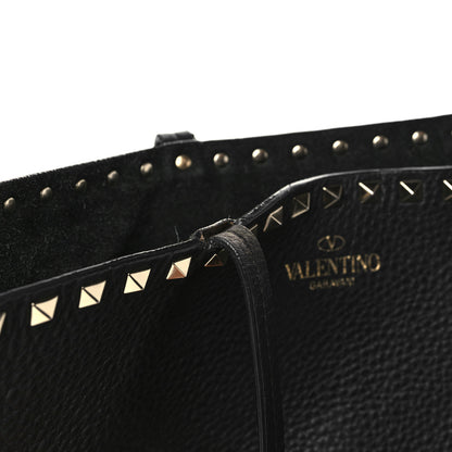 Valentino Garavani Grained Calfskin Rockstud Shoulder Tote Black 11 of 11