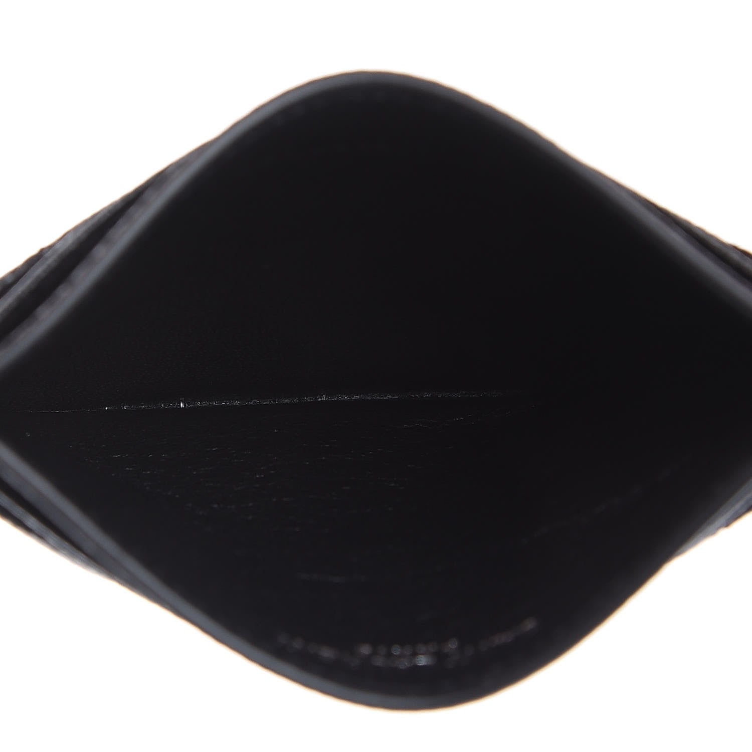 Saint Laurent Grain De Poudre Matelasse Chevron Monogram Credit Card Case Black 5 of 6