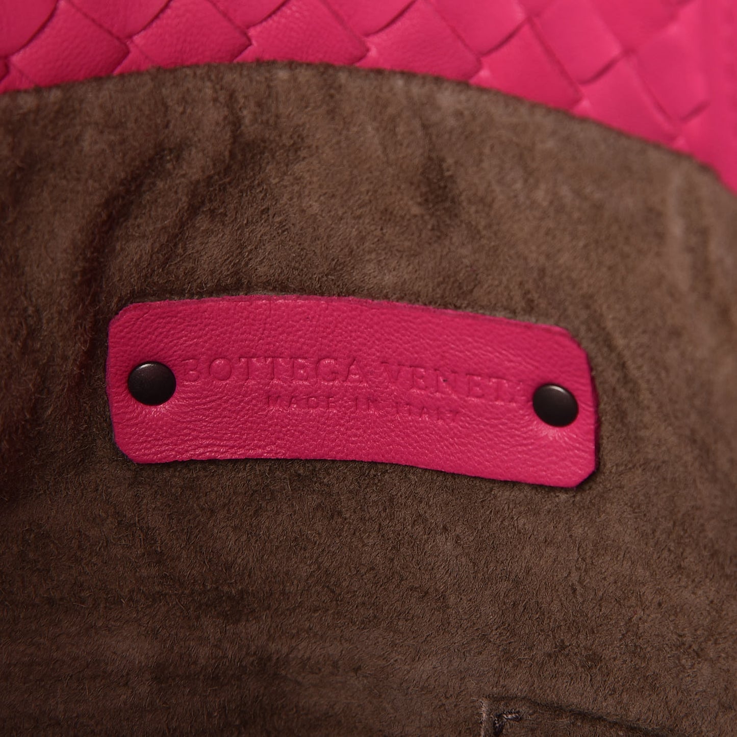 Nappa Intrecciato Fold Over Tote Rosa Shock