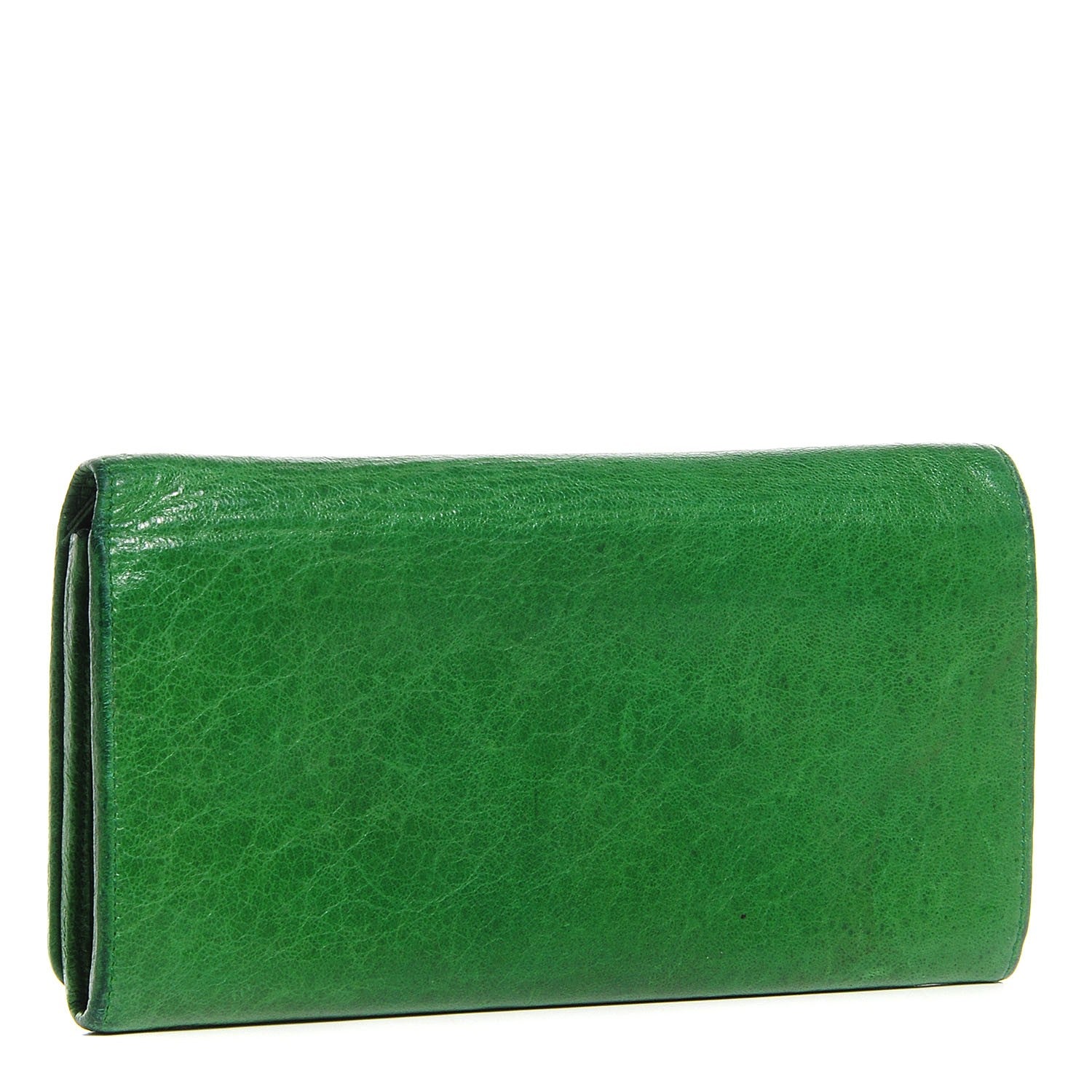Balenciaga Agneau Classic Hardware Money Wallet Vert Poker 3 of 8