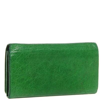 Balenciaga Agneau Classic Hardware Money Wallet Vert Poker 3 of 8
