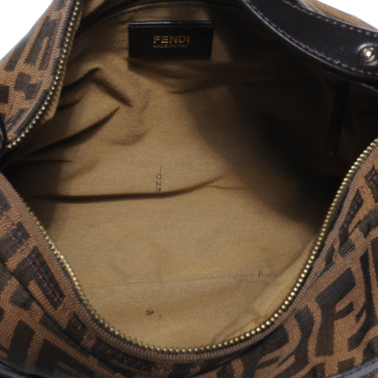 Fendi Zucca Cuoio Lucido Chef Hobo Tobacco Moro 5 of 8