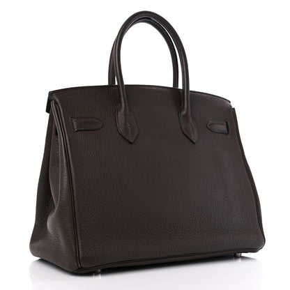 Hermes Taurillon Clemence Birkin 30 Chocolate 3 of 13